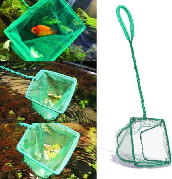 2 Pack Aquarium Fish Nets, DSSPORT 4 Inch Small Mesh Fish Catch Nets with Plastic Handle Green (Pine Green) - Image 4
