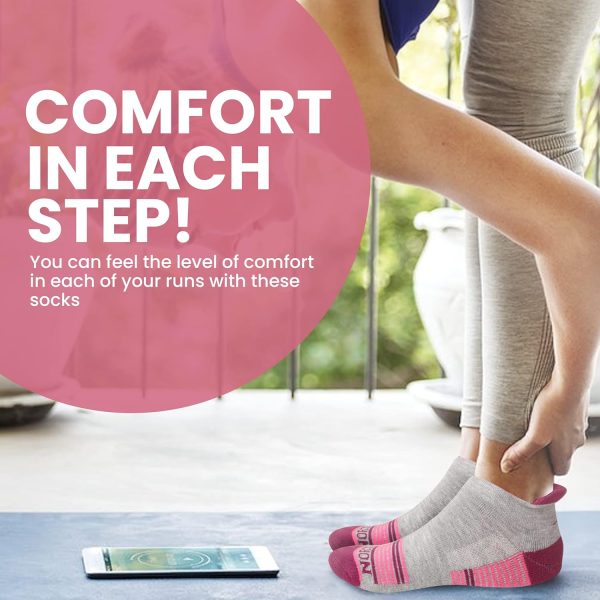 Compression Ankle Socks for Men & Women, Pack of 6, Athletic Cushioned Socks, Hiking, Running & Daily Wear, Size 7-10. - Image 5